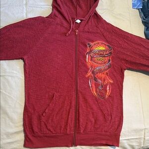 Red Zip-Up Hoodie Sturgis motorcycle rally 2012